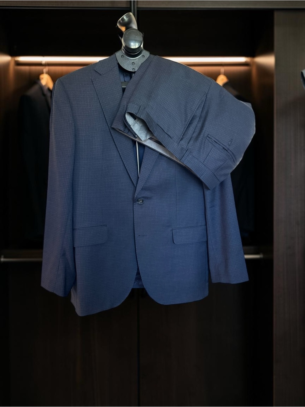 Daniel Cremieux x Loro Piana Suit 42R 36 - Blue Micro-Check